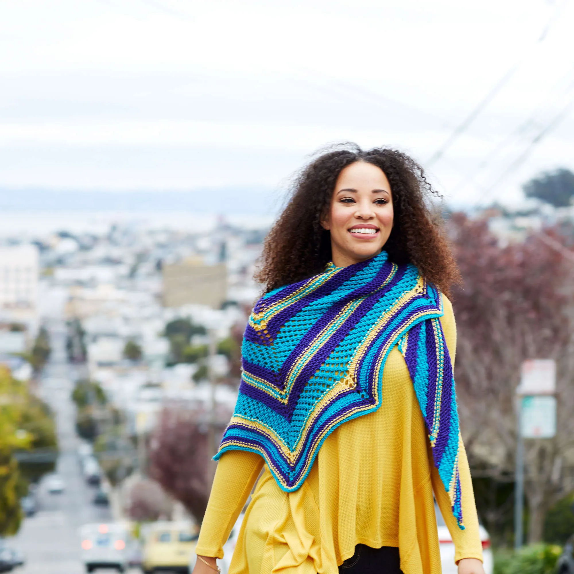 Red Heart Knit Outside The Chic Box Shawl