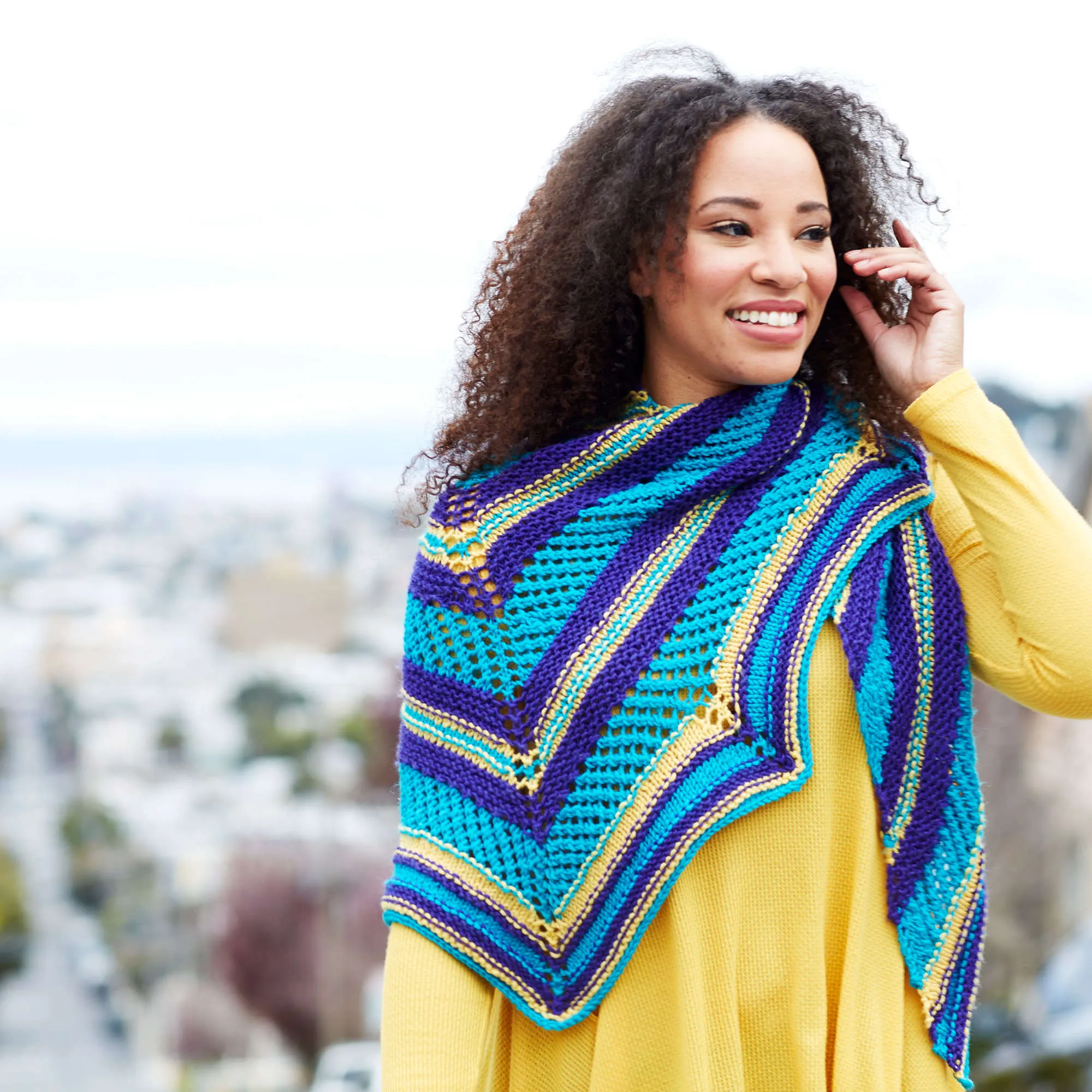 Red Heart Knit Outside The Chic Box Shawl