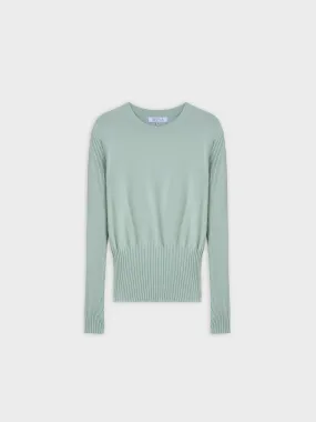 RIBBED WAISTED SWEATER-SAGE GREEN