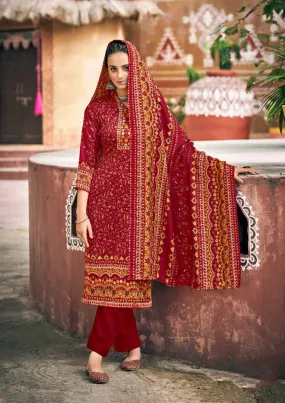 Roli Moli Pashmina Maroon Suits Winter Collection