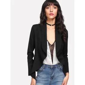 Shawl Collar Open Front Blazer