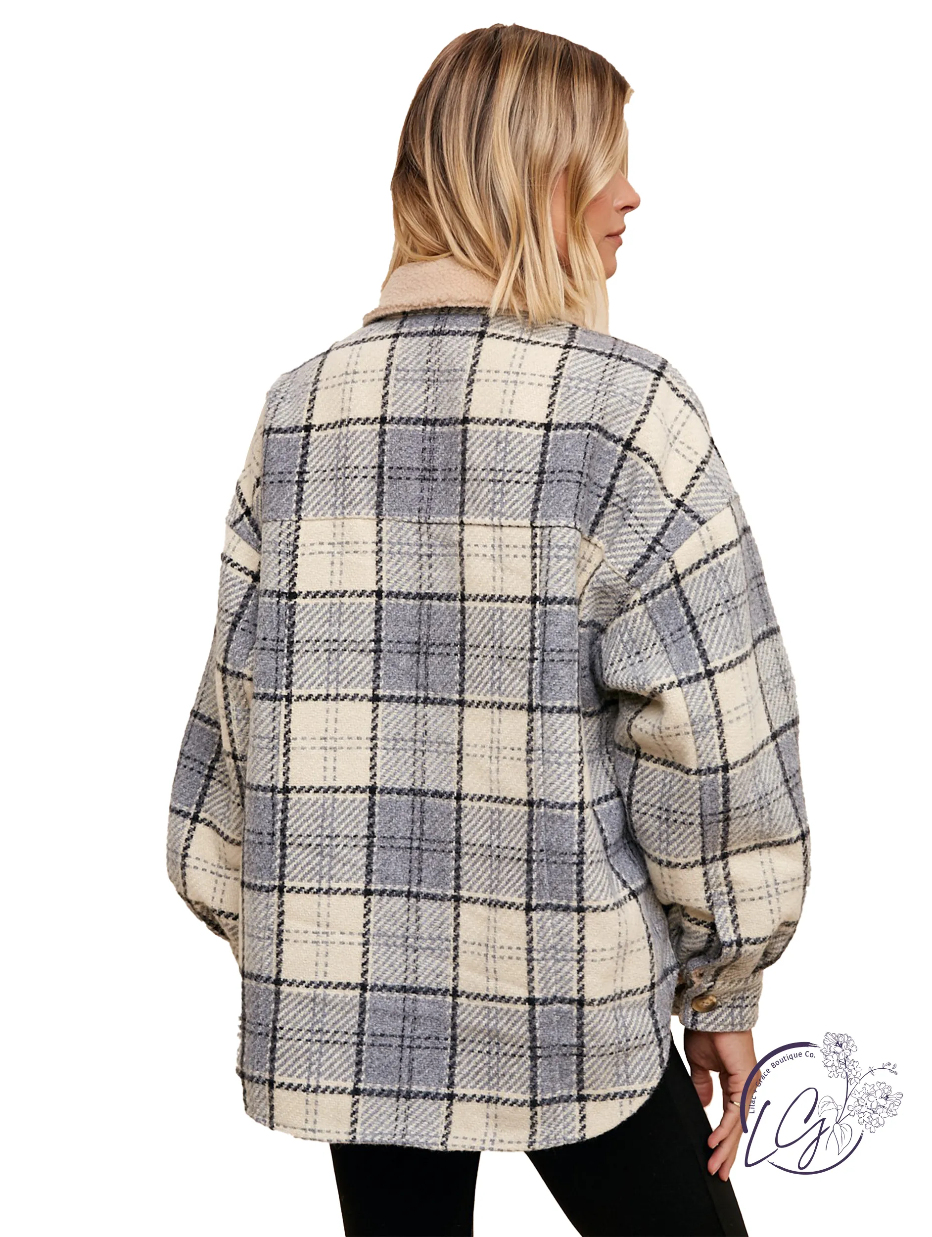 Sherpa Lined Plaid Button Down