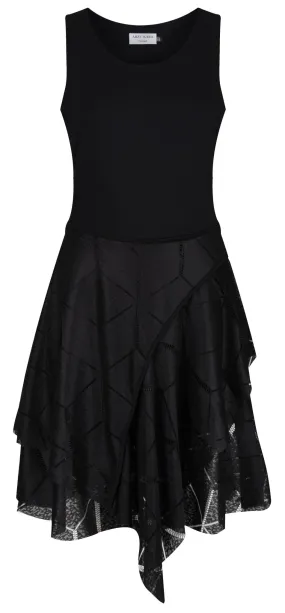 Sienna - Black Jersey-Lace Dress