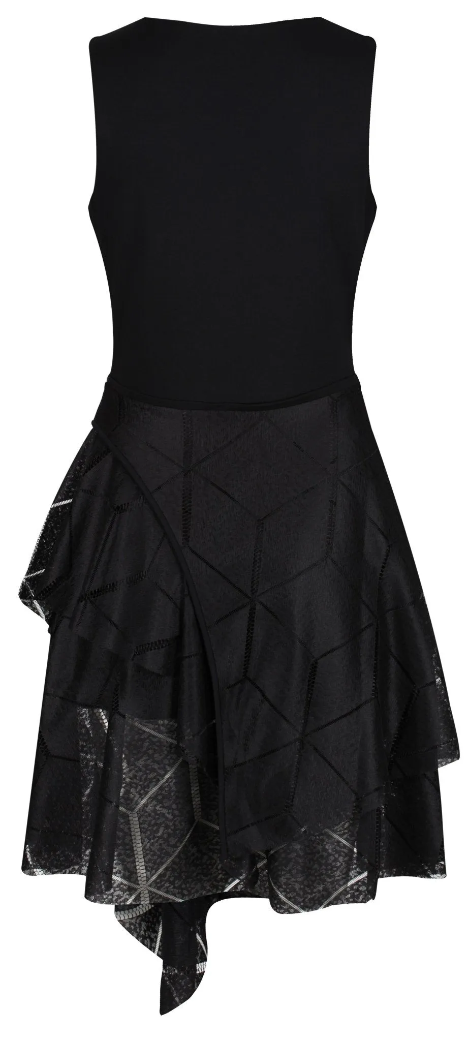 Sienna - Black Jersey-Lace Dress