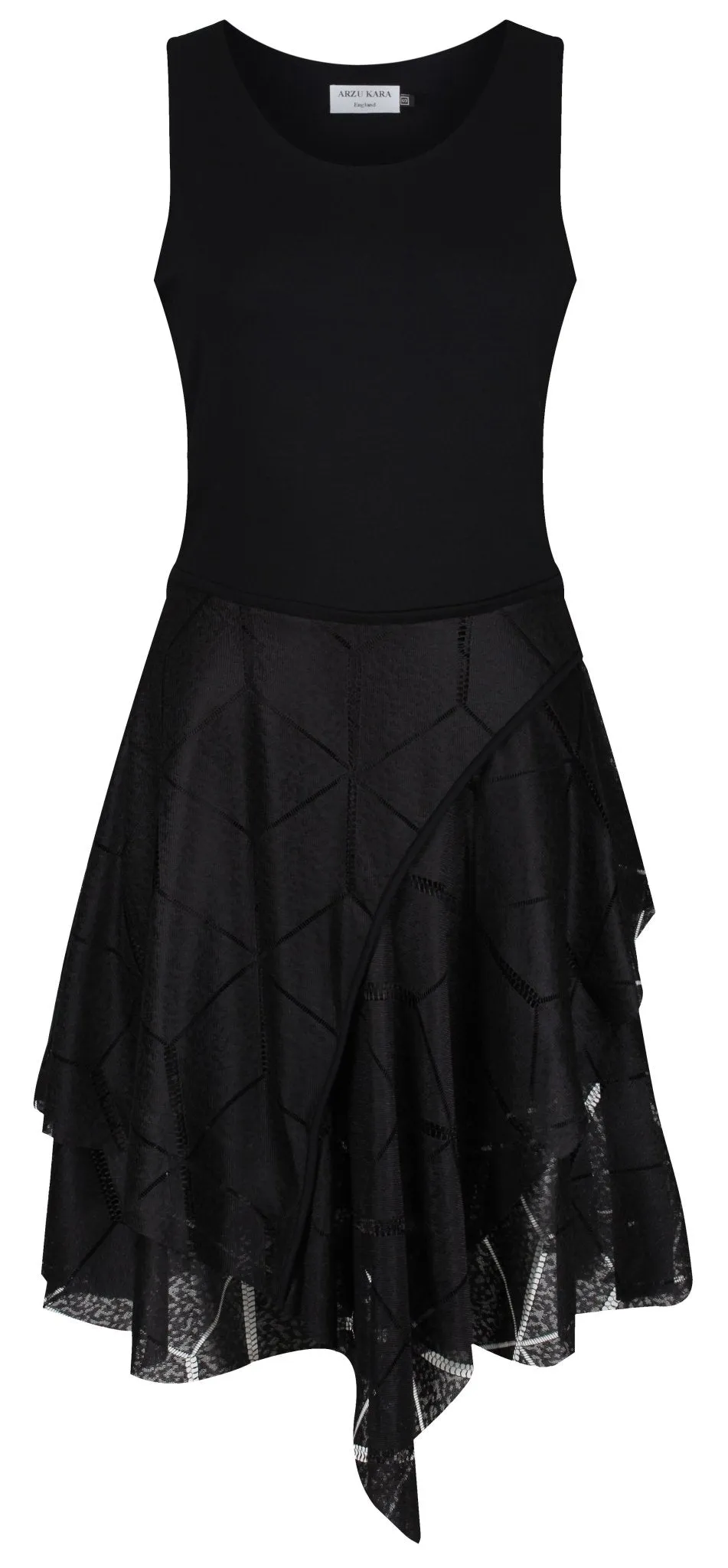 Sienna - Black Jersey-Lace Dress