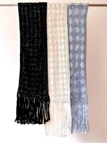 Silk Macrame Hand Knotted Scarf