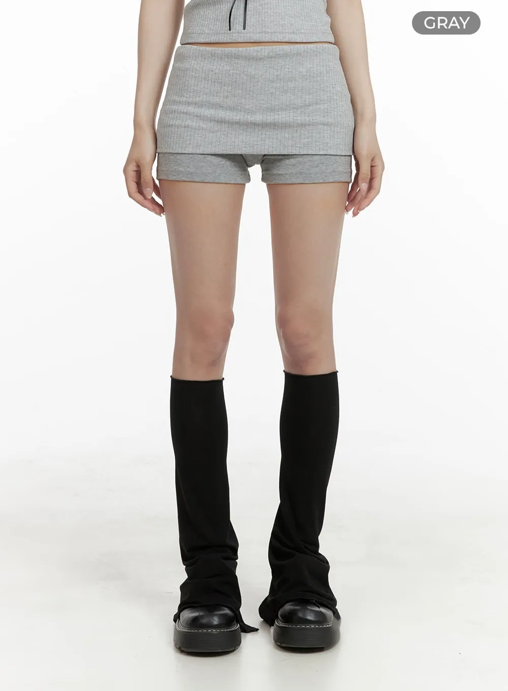 Solid Cotton Micro Skort CA402