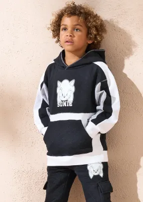 Sonic Black Mix Textured Block Hoodie