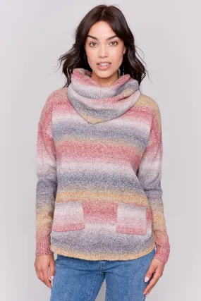 SPACEDYE STRIPE TOP   SCARF