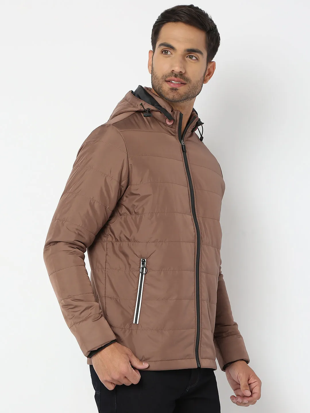 Spykar Men Bronze Nylon Regular Fit Jacket