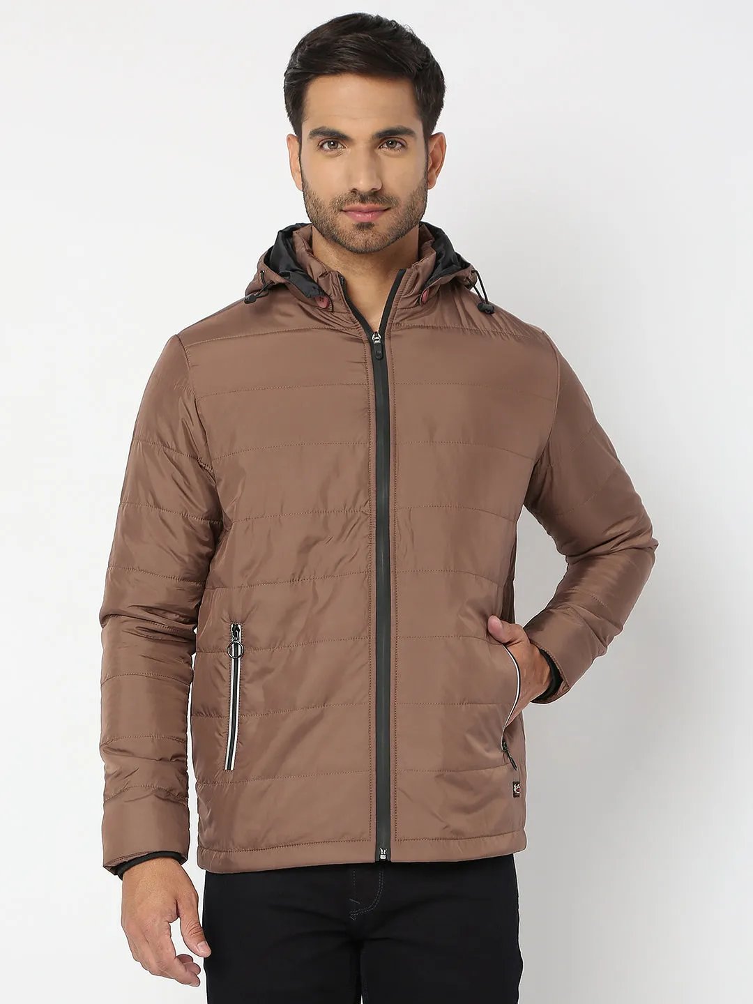 Spykar Men Bronze Nylon Regular Fit Jacket