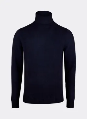 Stenströms Navy Yak/Merino Wool Roll Neck