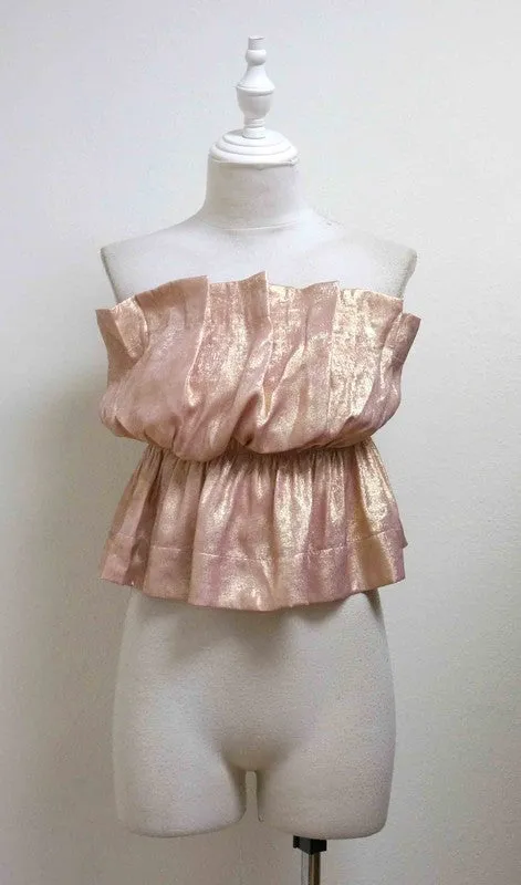 Strapless Metallic Top