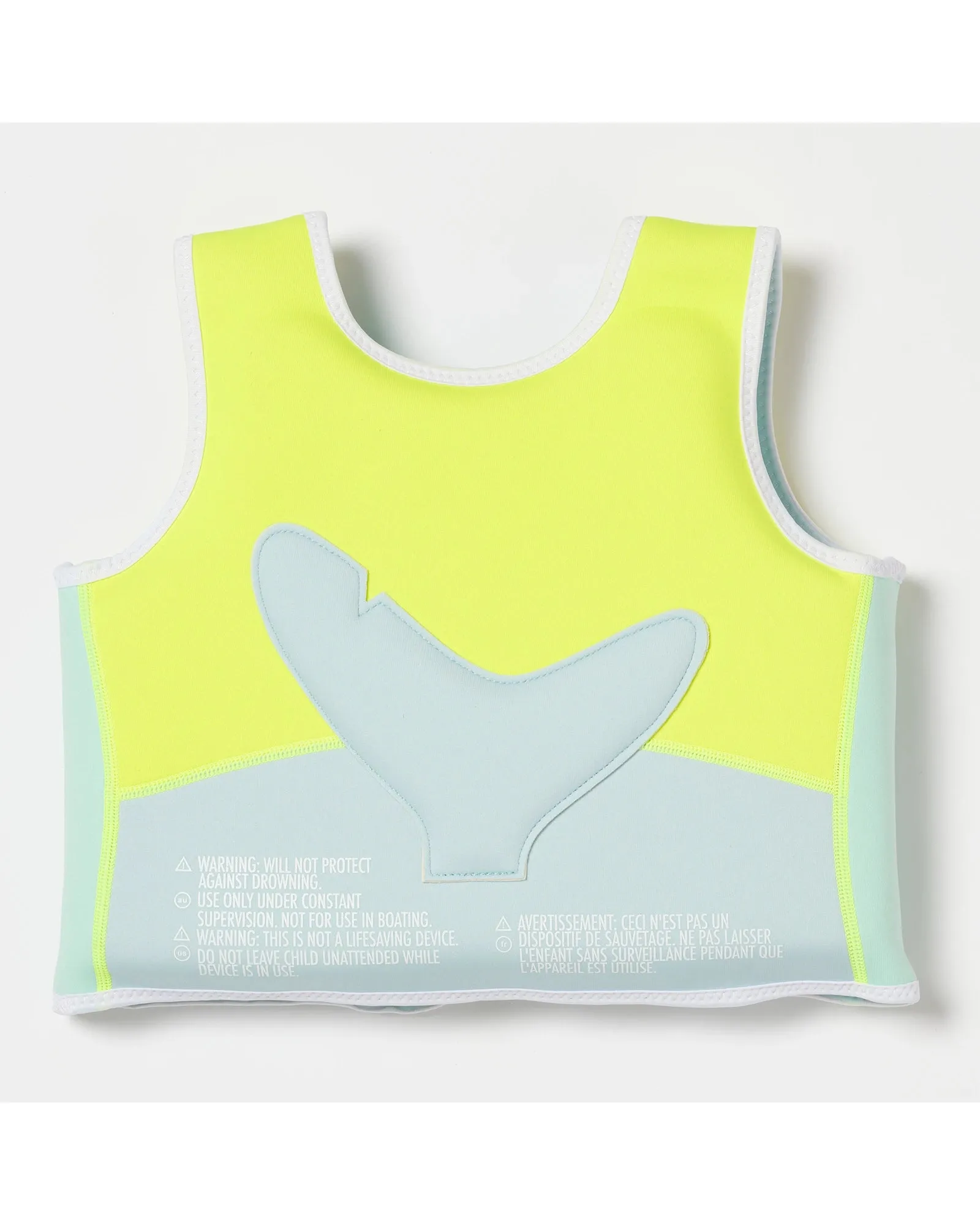 Sunnylife Salty the Shark Swim Vest 3-6 Aqua Neon Yellow