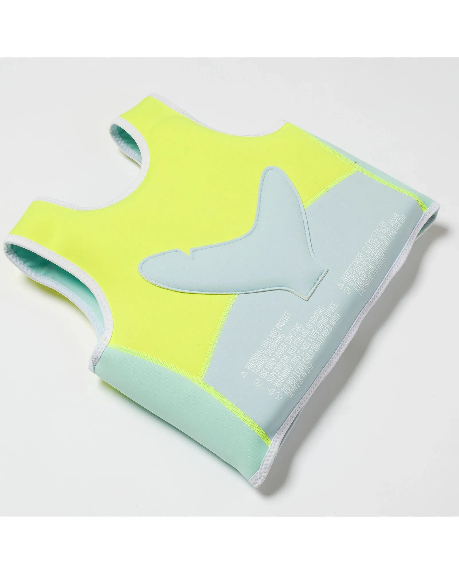 Sunnylife Salty the Shark Swim Vest 3-6 Aqua Neon Yellow