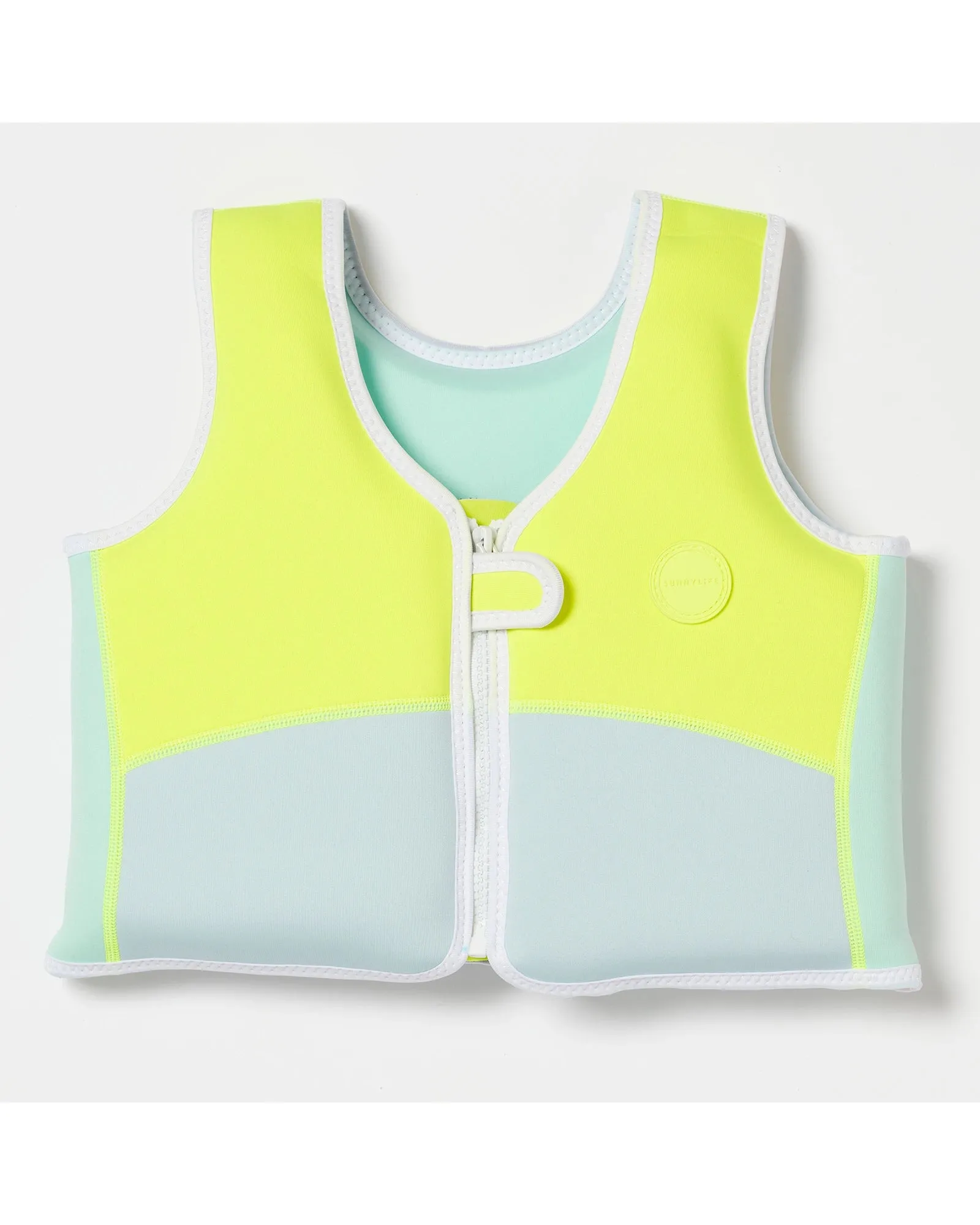 Sunnylife Salty the Shark Swim Vest 3-6 Aqua Neon Yellow