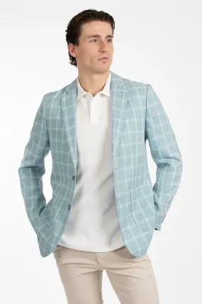 Teal Check Patch Pocket Blazer