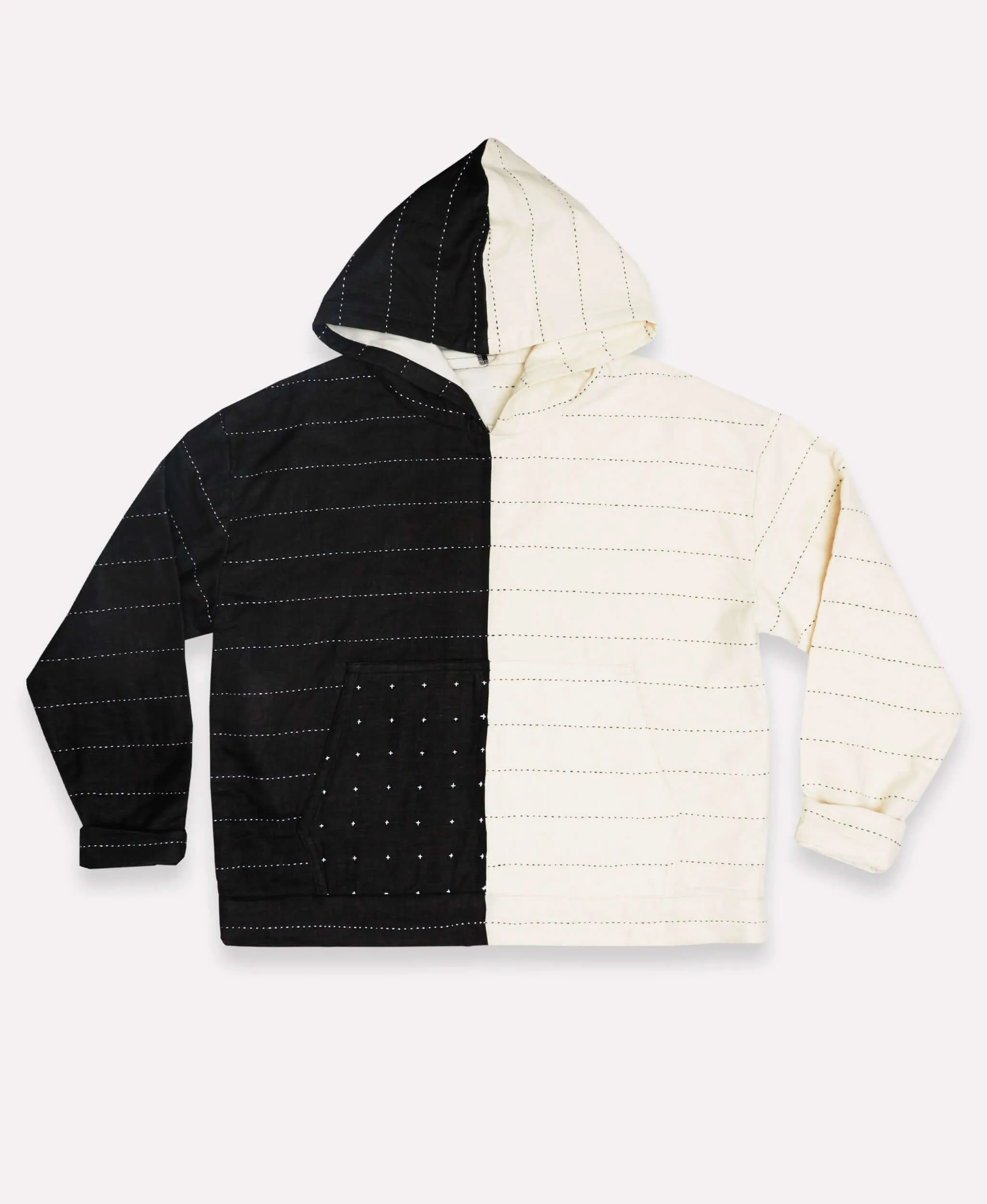 Two-Tone Quilted Hoodie