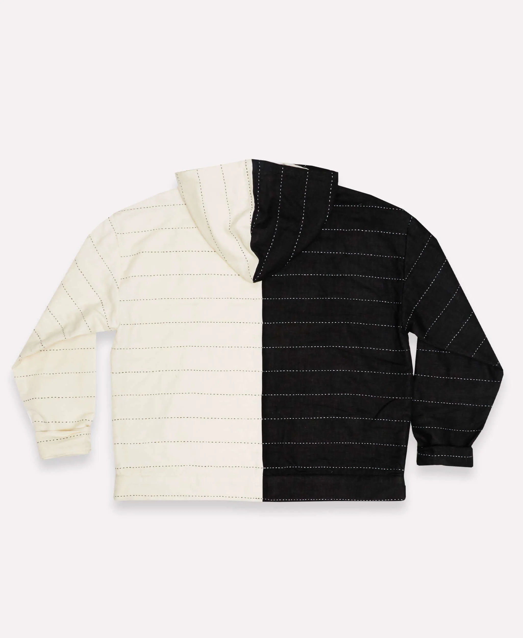 Two-Tone Quilted Hoodie