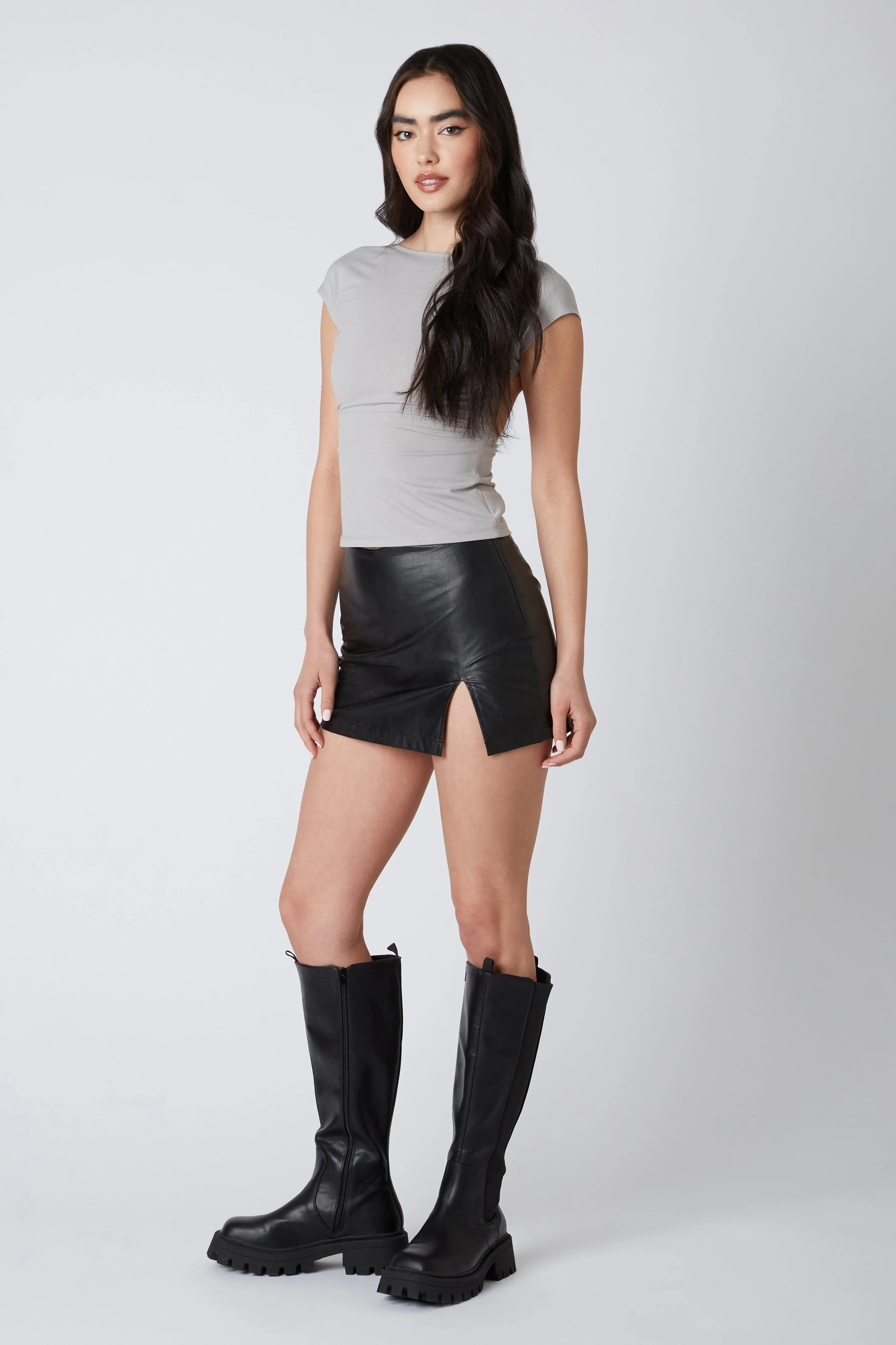 Vegan Leather Skort