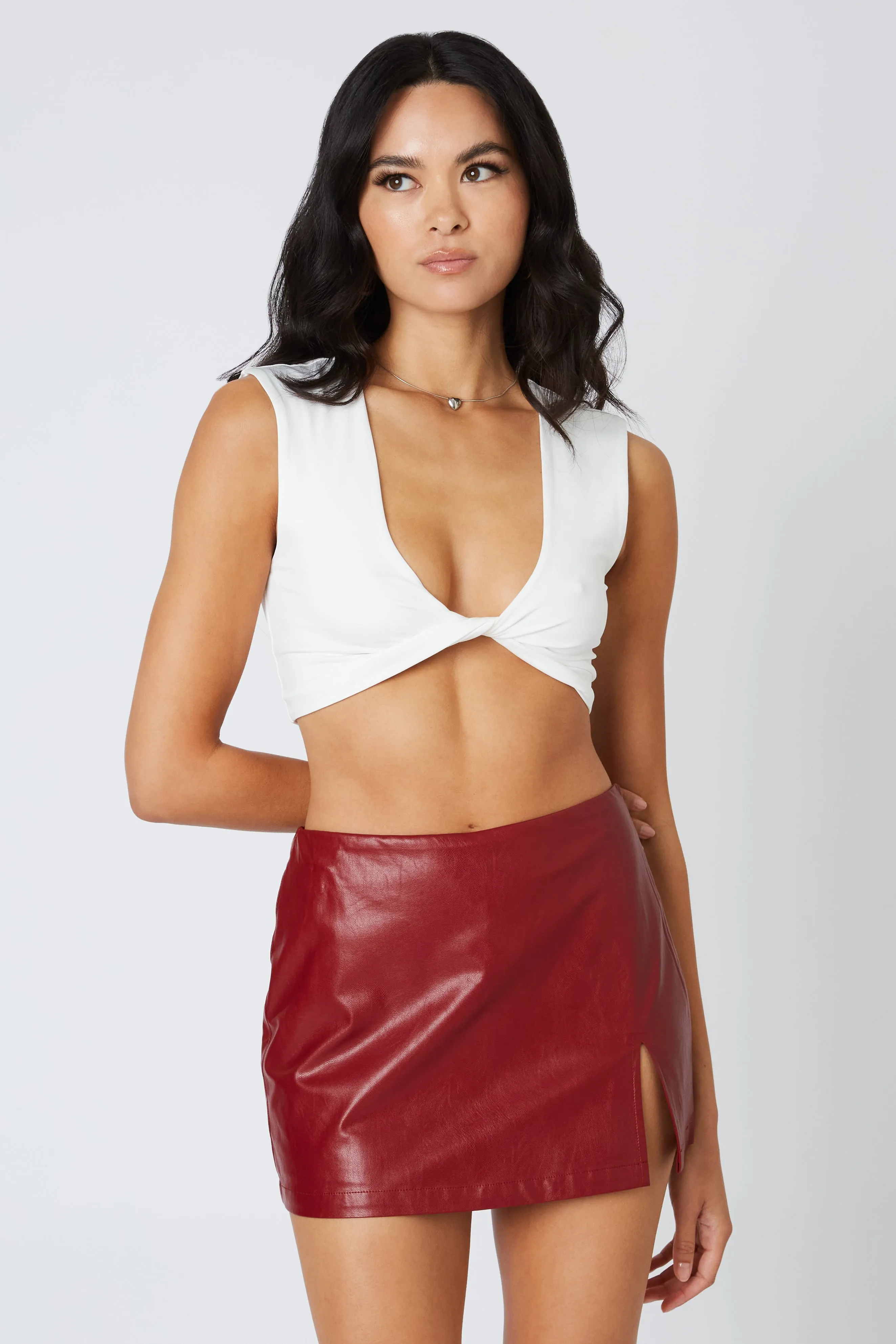 Vegan Leather Skort