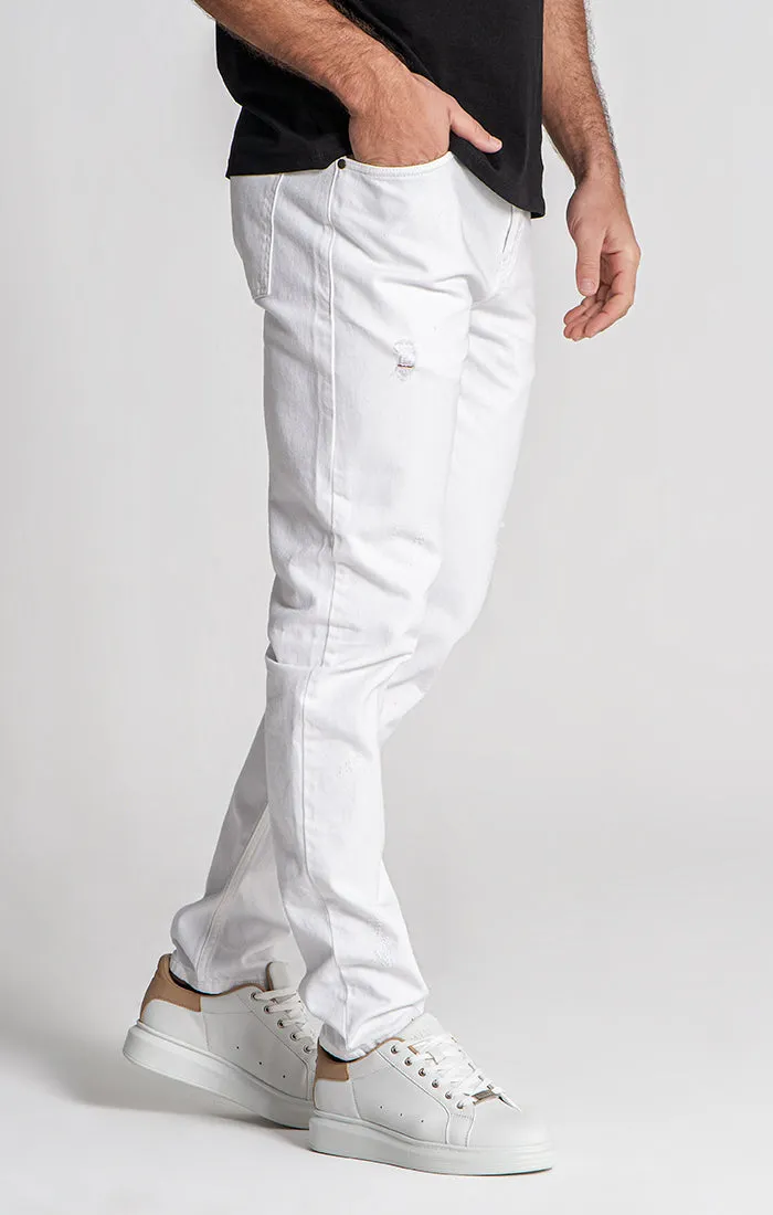 White Straight-Leg Jeans