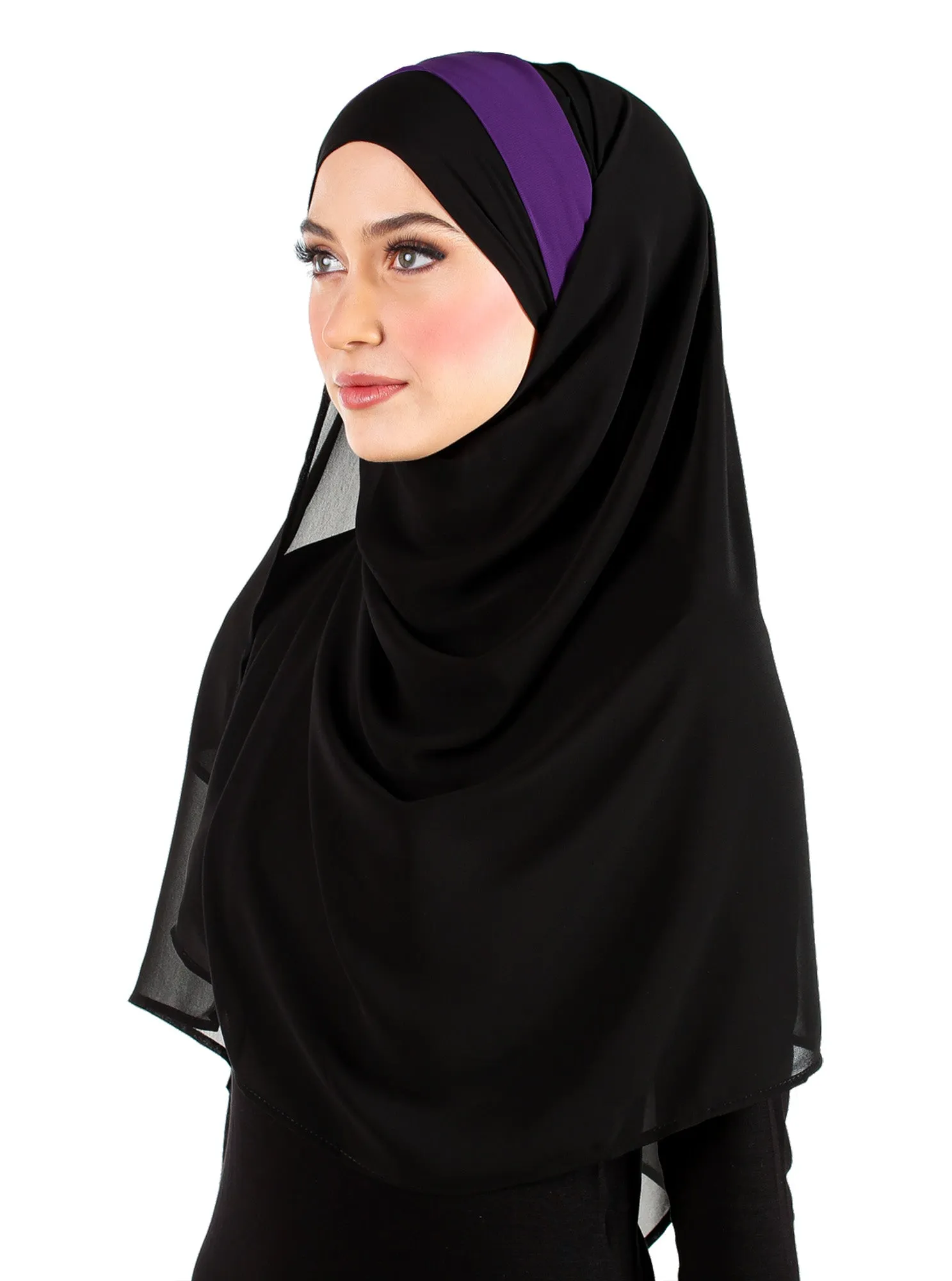 Wholesale 1 Dozen Chiffon Wrap Hijab with 1 Color Stripe Chiffon shawls