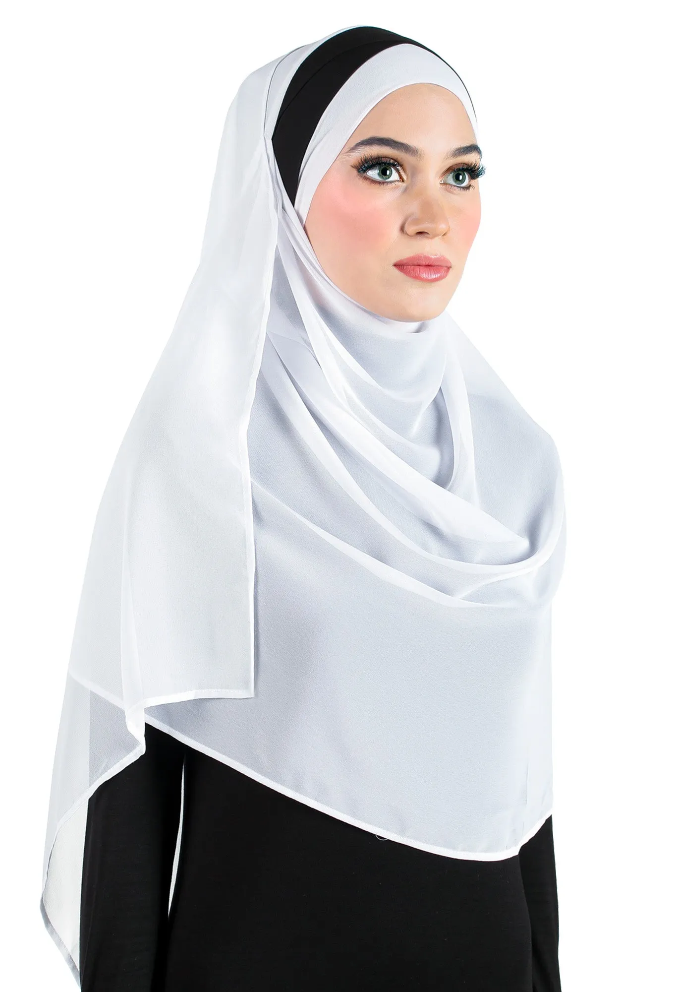 Wholesale 1 Dozen Chiffon Wrap Hijab with 1 Color Stripe Chiffon shawls