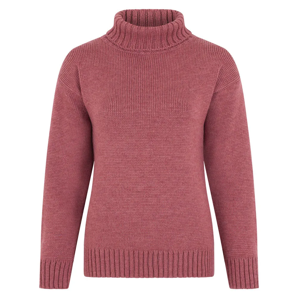 Womens Chunky Merino Wool Submariner Roll Neck Jumper