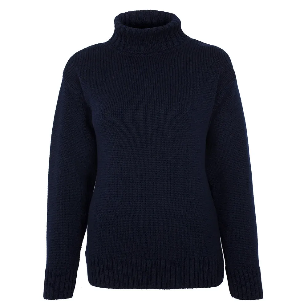 Womens Chunky Merino Wool Submariner Roll Neck Jumper