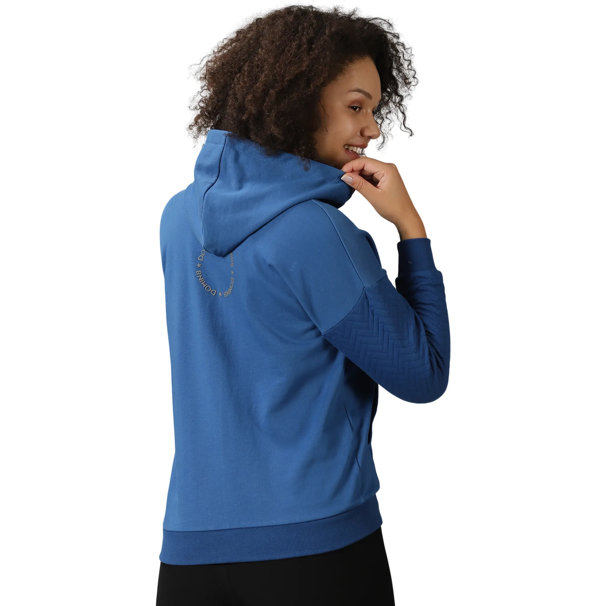 Women's Quilted Hooded Sweat Shirt with Kangaroo Pockets.