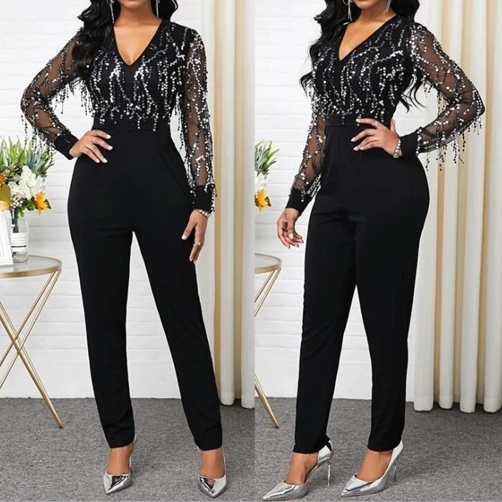 Women's Shimmering Sequin Jumpsuit