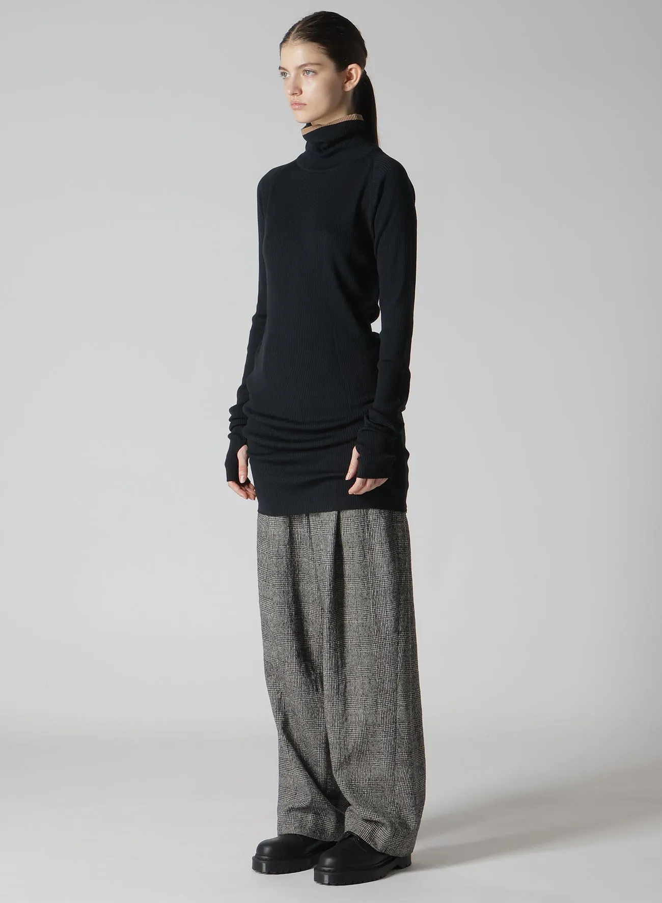 Y's × JOHN SMEDLEY TURTLENECK RIBBED KNIT