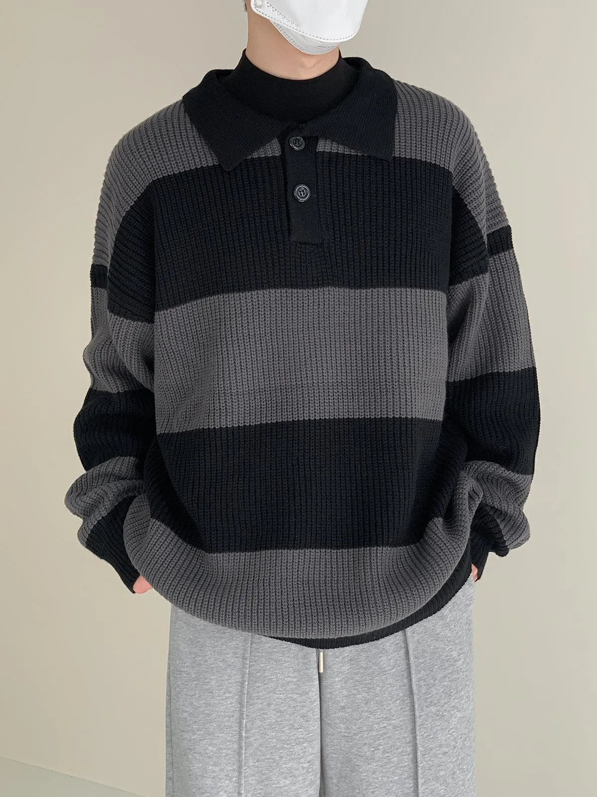 Zhou DuoShade Stripes Knit Polo